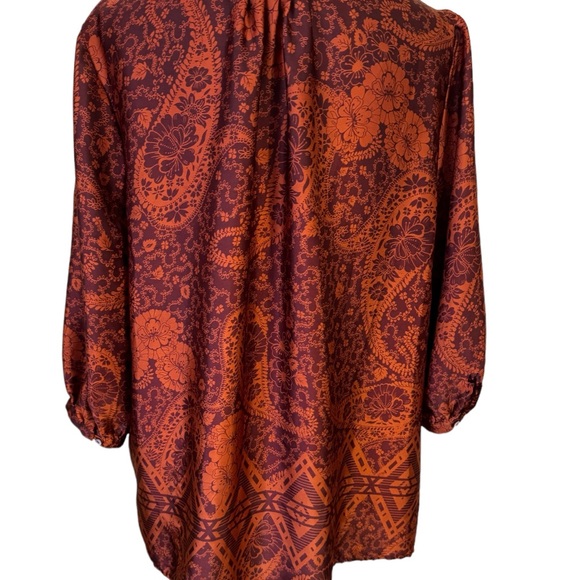 PERFECT for FALL!!!  LIZ CLAIBORNE  BEAUTIFUL PRINT BLOUSE SIZE:  XLARGE #2 - Picture 7 of 10